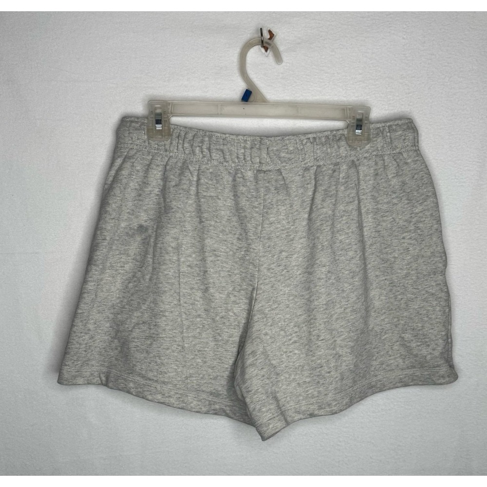 Nike Sportswear Stacked Swoosh Fleece Shorts Gray Athleisure Women's L Lounge - Picture 10 of 10